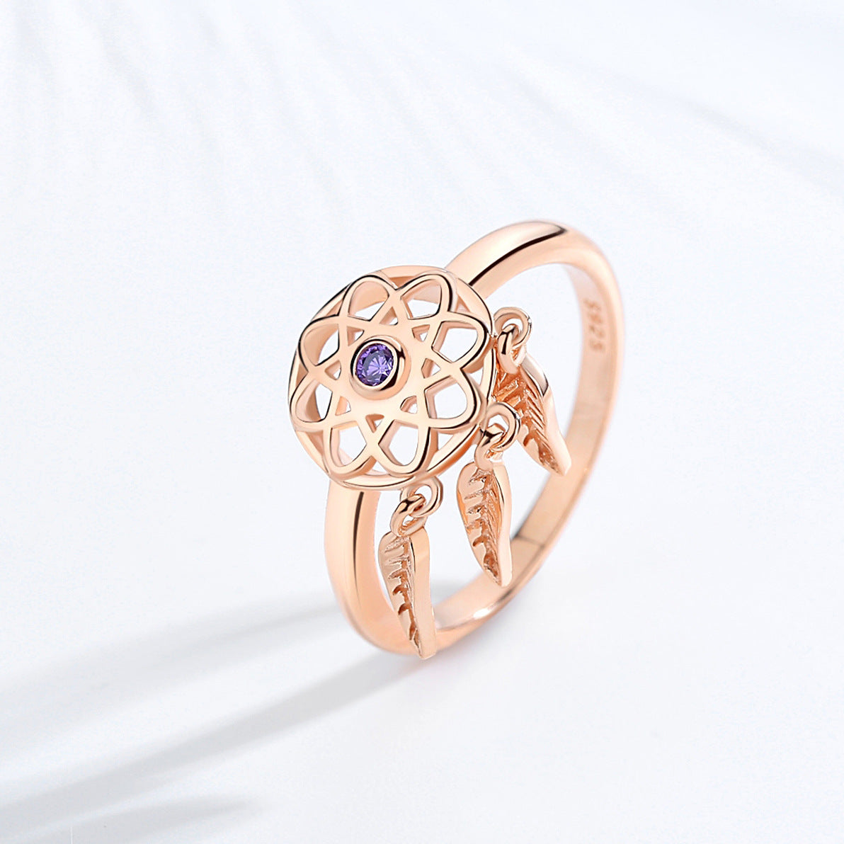 Bague Dreamcatcher en Argent 925 Plaqué Or Rose