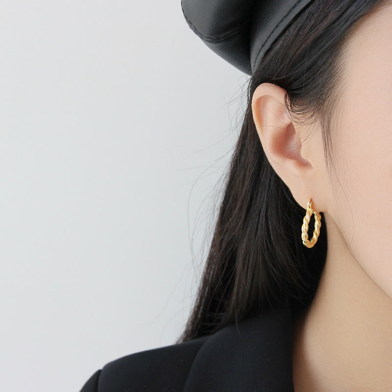 Élégance Torsadée – Boucles d’oreilles en Argent S925 pour Femme