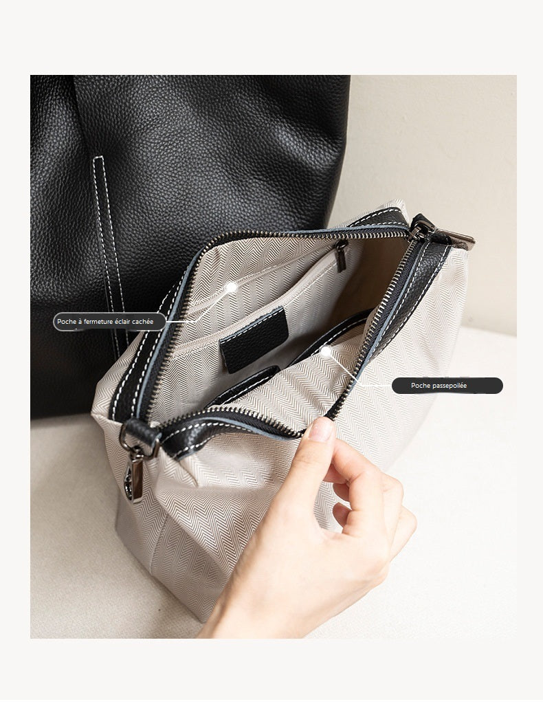 Sac à Main Tote en Cuir Souple pour Femme - Style Minimaliste Urbain