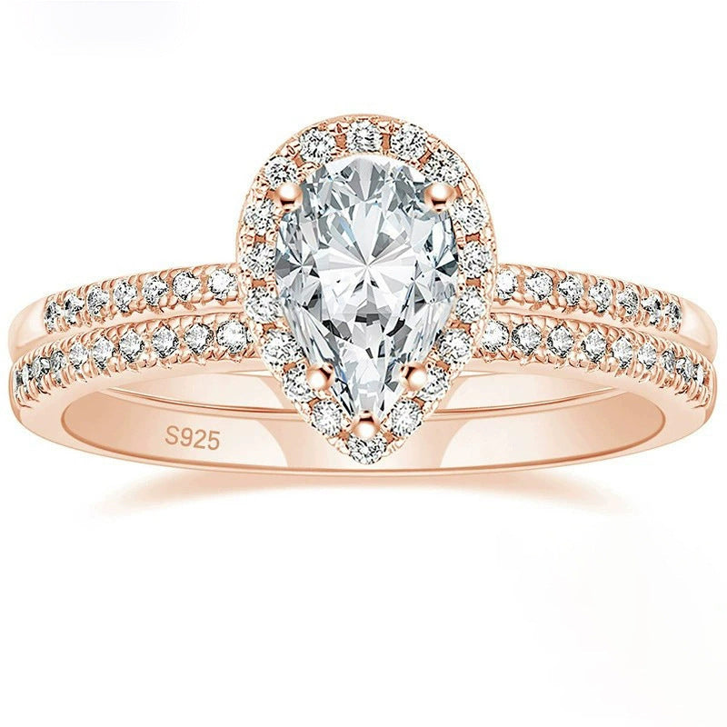Bague en Argent avec Zircon Goutte d'Eau