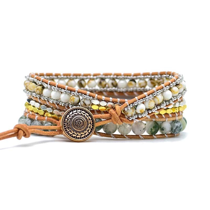 Bracelet en Agate Naturelle Tressé à la Main