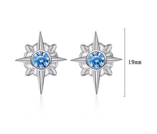 Boucles d'oreilles hexagramme en argent S925