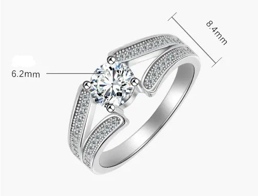 Bague Femme en Argent S925 – Design V-Edge
