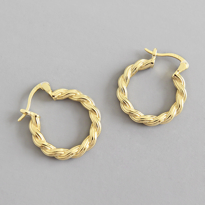 Élégance Torsadée – Boucles d’oreilles en Argent S925 pour Femme
