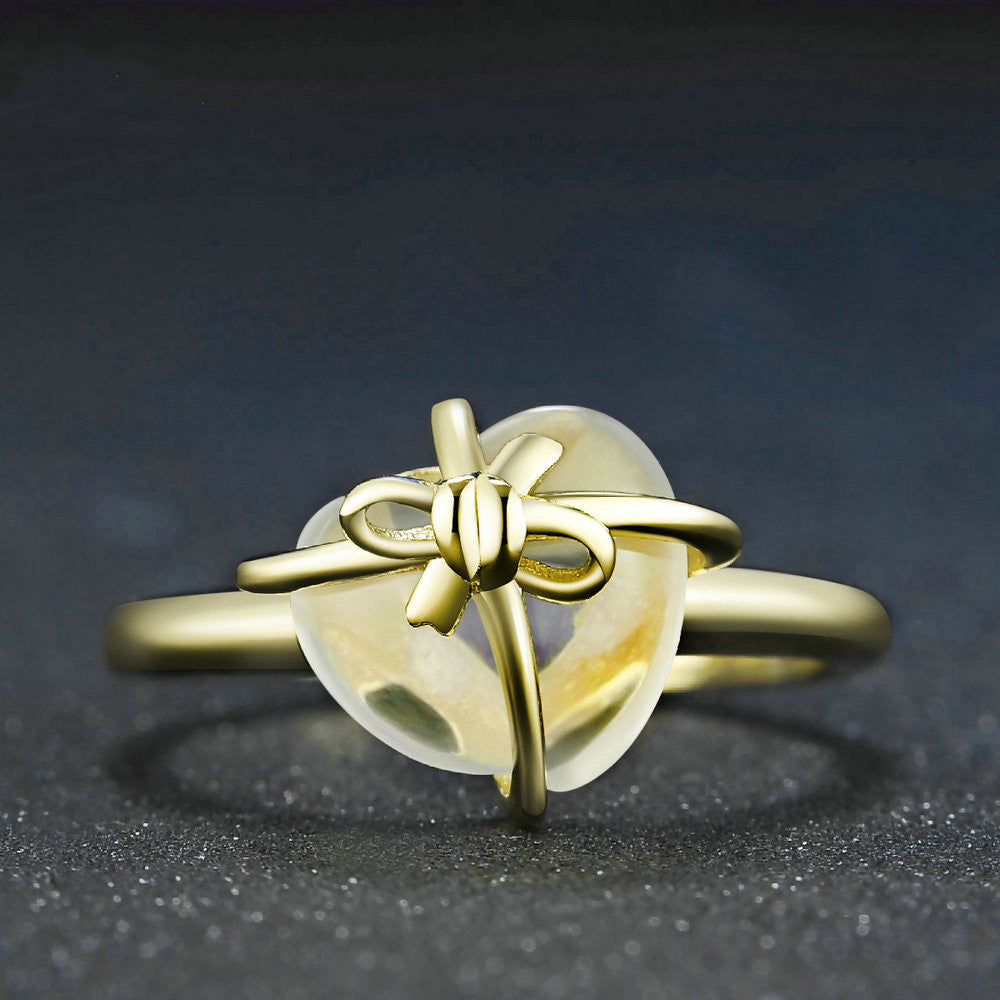 Éclat d’Amour – Bague Cœur en Citrine et Argent 925