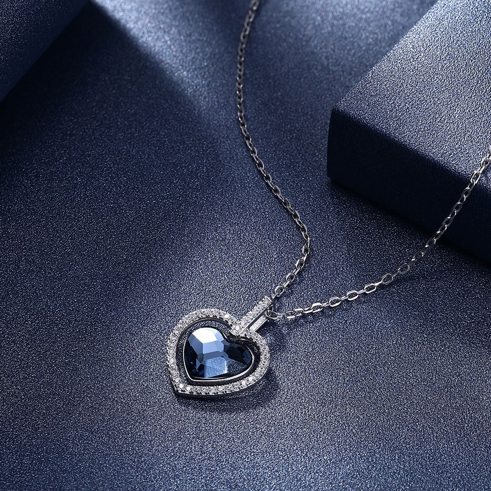 Collier Cœur en Cristal Brillant en Argent