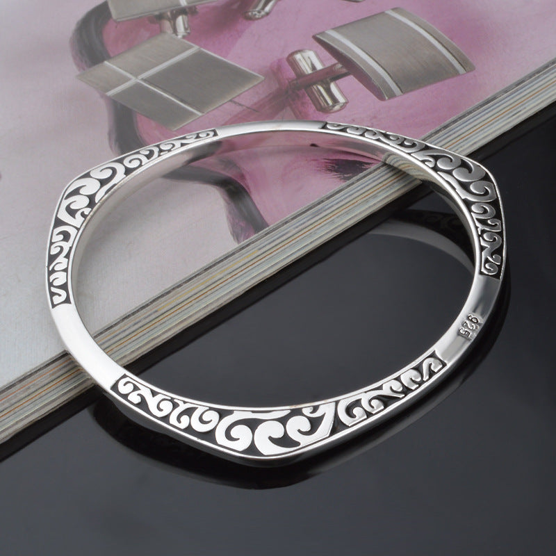 Bracelet Triangle Noir en Argent Thaïlandais
