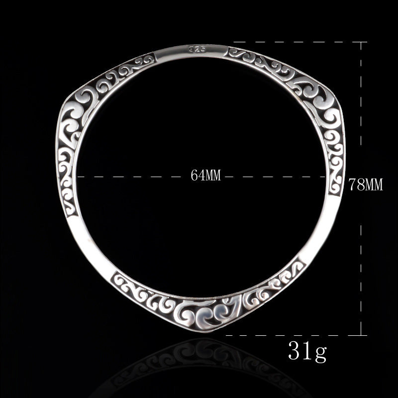 Bracelet Triangle Noir en Argent Thaïlandais