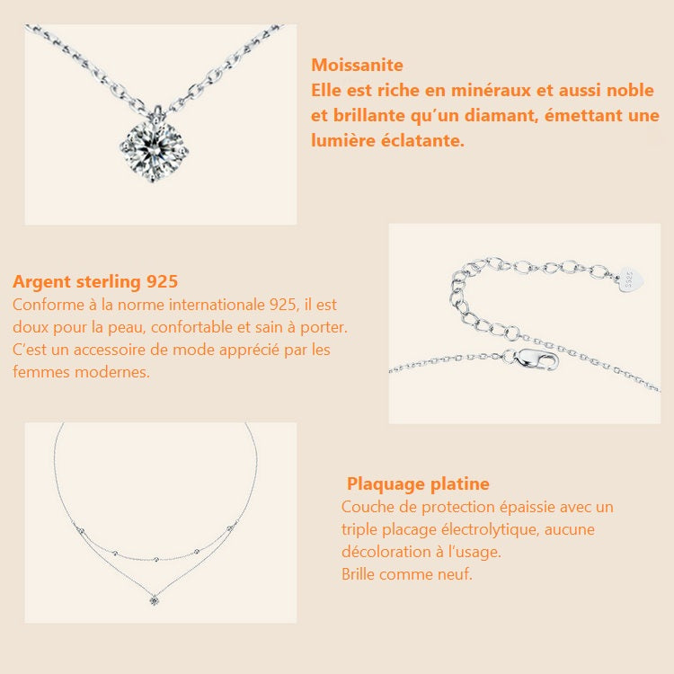 Argent & Style – Collier Deux Couches pour Femme