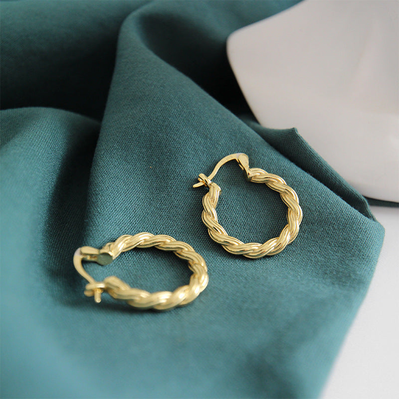 Élégance Torsadée – Boucles d’oreilles en Argent S925 pour Femme