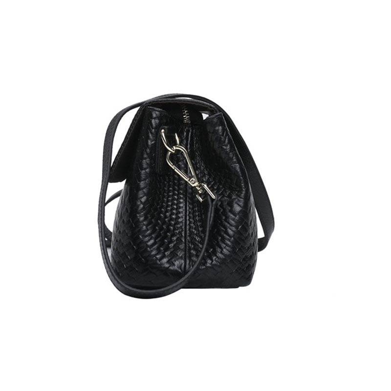 Sac à bandoulière en cuir véritable pour femmes – Style tressé