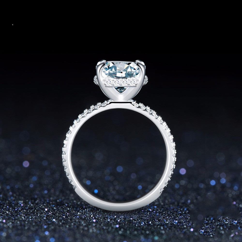 Bague en Argent 925 avec Zircon - Bague Diamant Simulation Femme