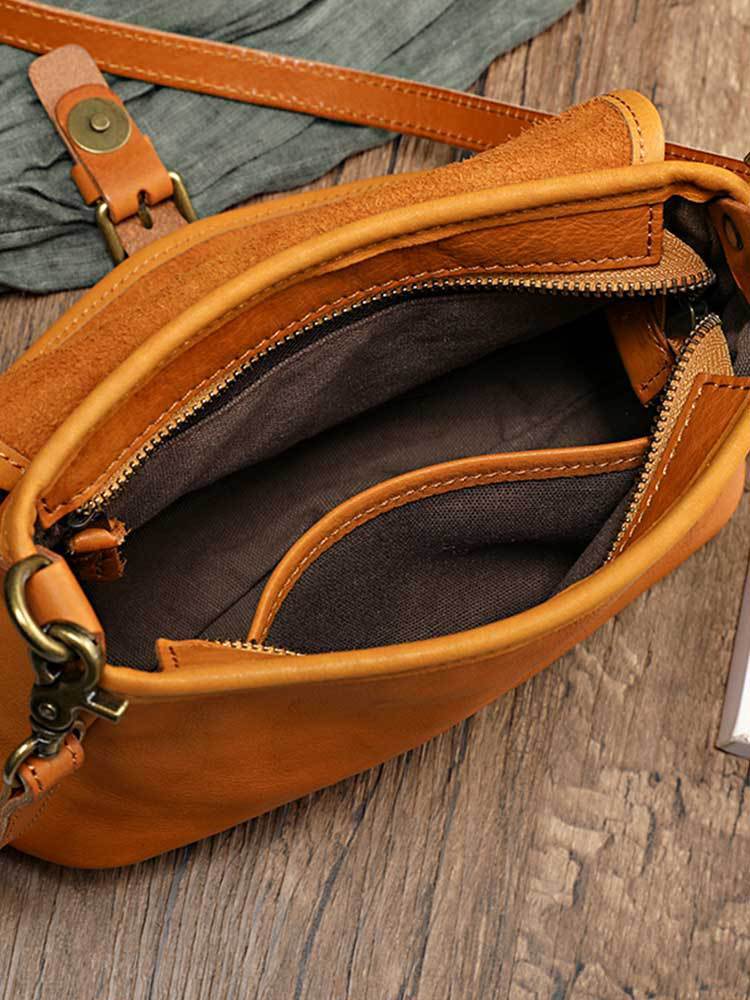 Sacs en cuir tanné végétal fait main au design vintage artistique