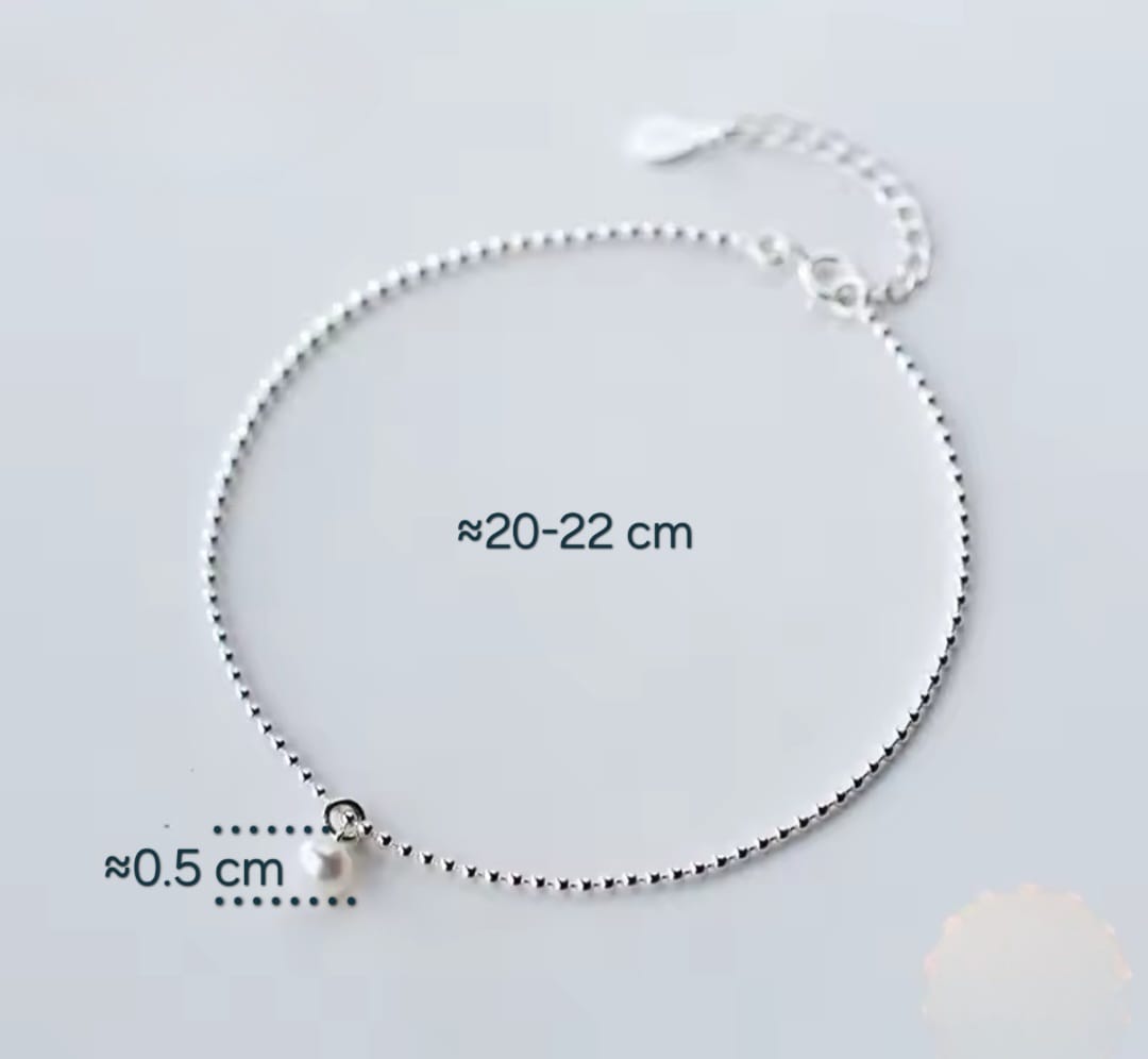 Bracelet de Cheville en Argent 925 – Style Minimaliste Élégant