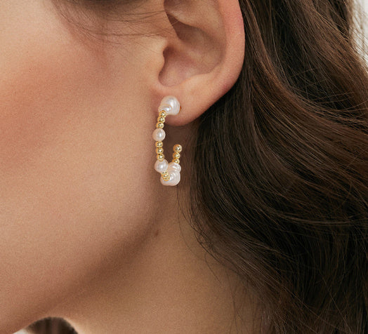 Boucles d'oreilles en argent S925 avec perles naturelles