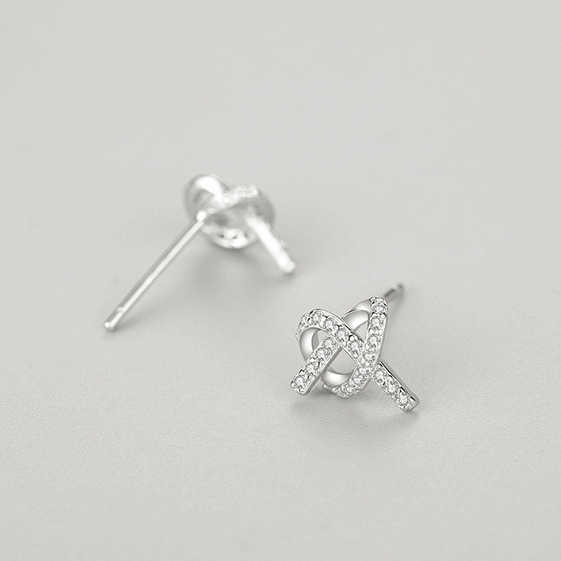 Clous d'oreilles cœur croix en argent 925