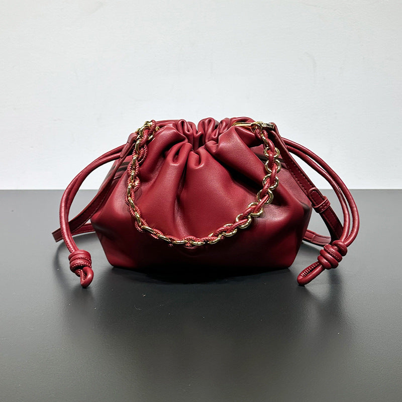 Sac Bandoulière Nuages en Cuir Véritable de Vachette