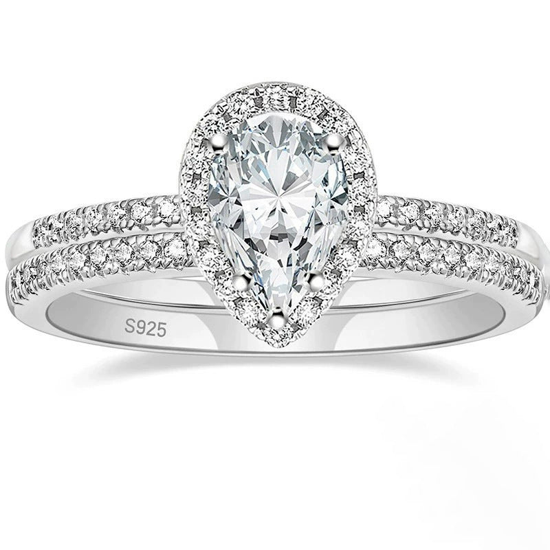 Bague en Argent avec Zircon Goutte d'Eau