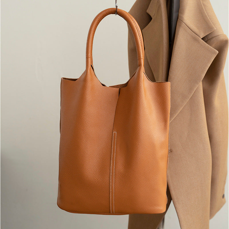 Sac à Main Tote en Cuir Souple pour Femme - Style Minimaliste Urbain