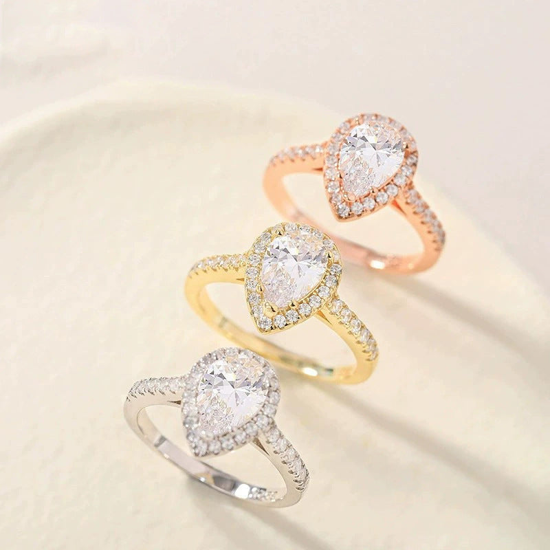 Bague en Argent avec Zircon Goutte d'Eau