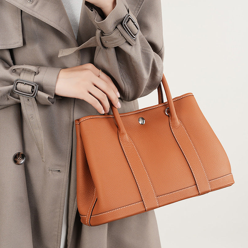 Sac Cabas en Cuir Véritable – Style Rétro Européen