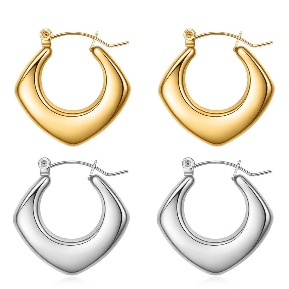 Boucles d'Oreilles Minimalistes – Carré Creux Acier Inoxydable