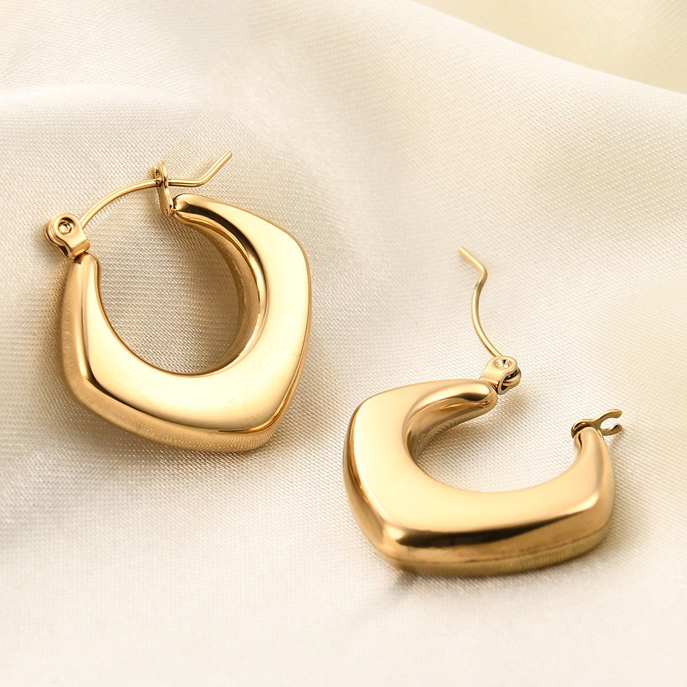 Boucles d'Oreilles Minimalistes – Carré Creux Acier Inoxydable