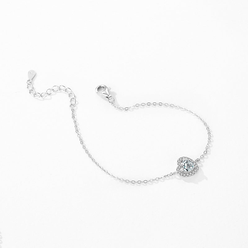 Bracelet Cœur Élégant en Argent