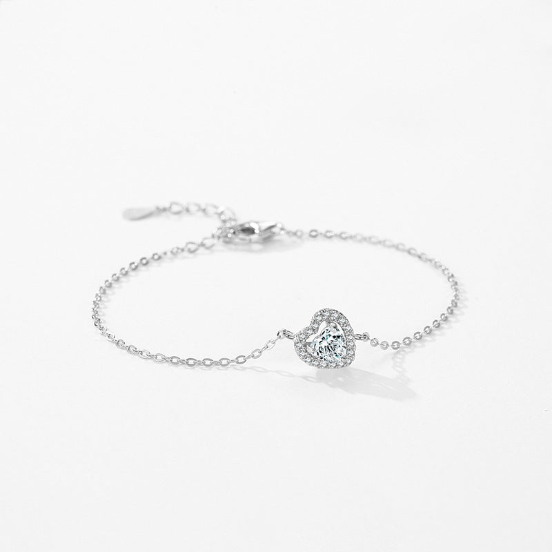 Bracelet Cœur Élégant en Argent