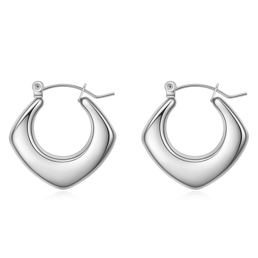 Boucles d'Oreilles Minimalistes – Carré Creux Acier Inoxydable
