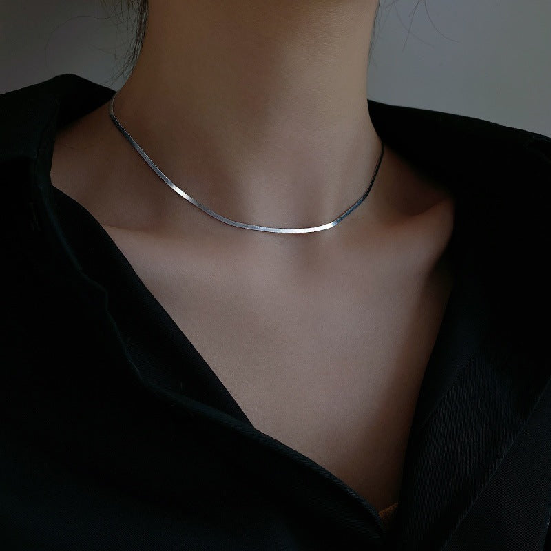 Collier Serpent en Argent 925 – Finition Or Blanc