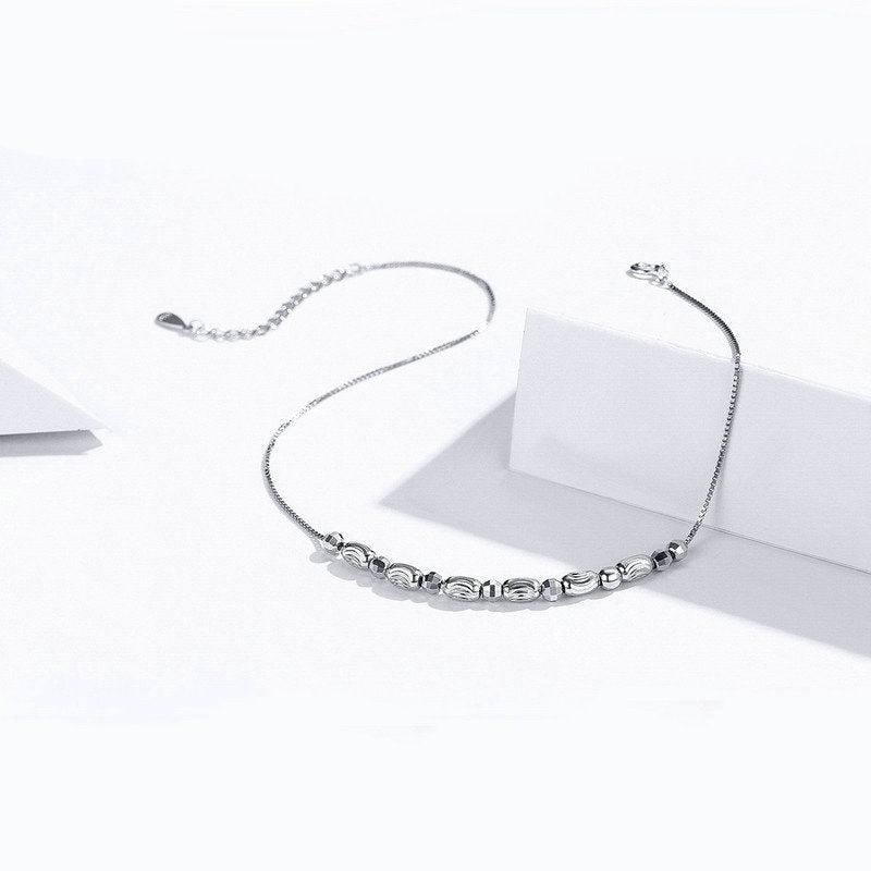 Chaîne de Cheville en Argent 925 – Perles Rondes