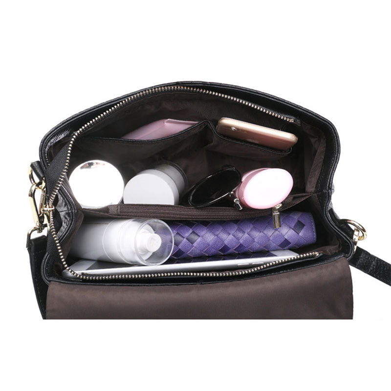 Sac à bandoulière en cuir véritable pour femmes – Style tressé