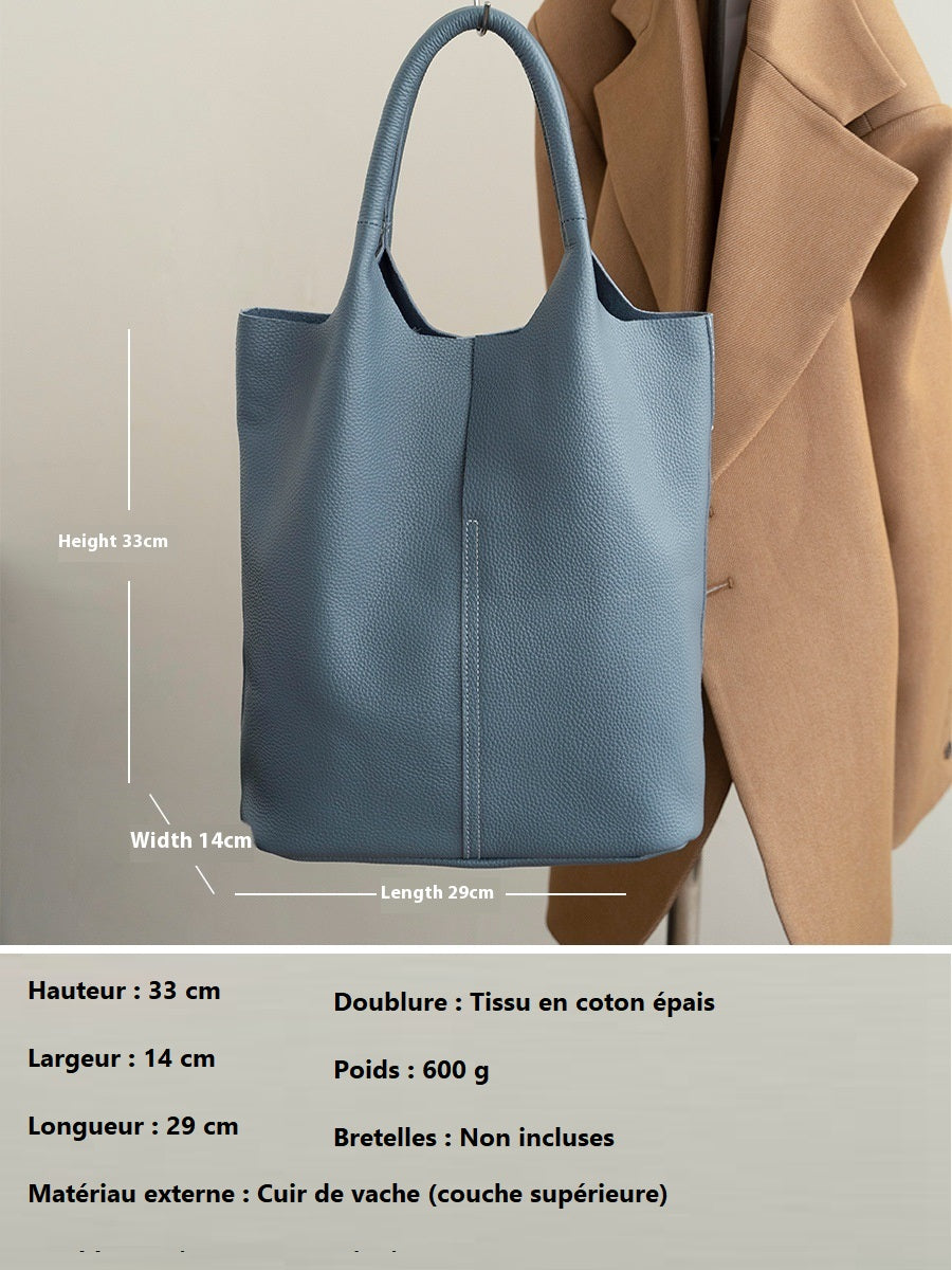 Sac à Main Tote en Cuir Souple pour Femme - Style Minimaliste Urbain
