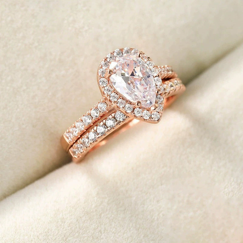 Bague en Argent avec Zircon Goutte d'Eau