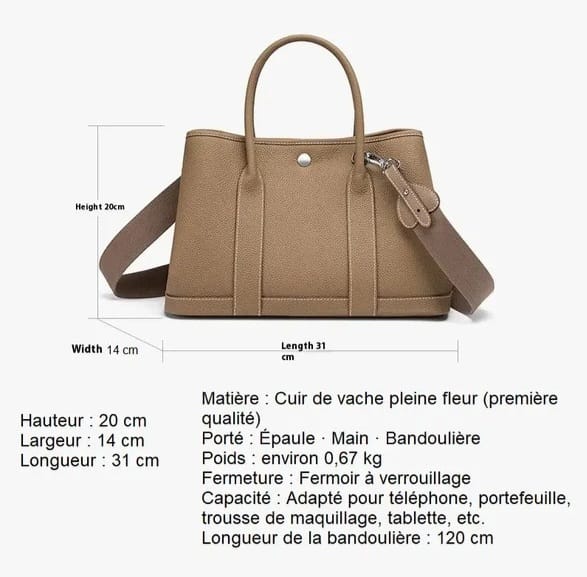 Sac Cabas en Cuir Véritable – Style Rétro Européen