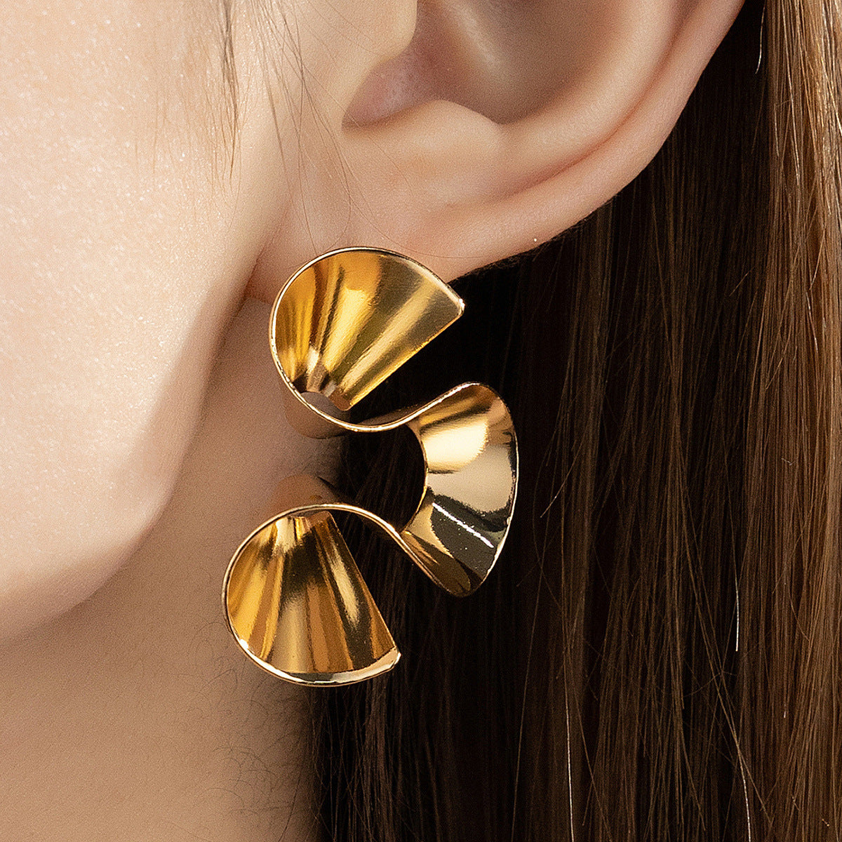 Boucles d'oreilles rétro géométriques à volants