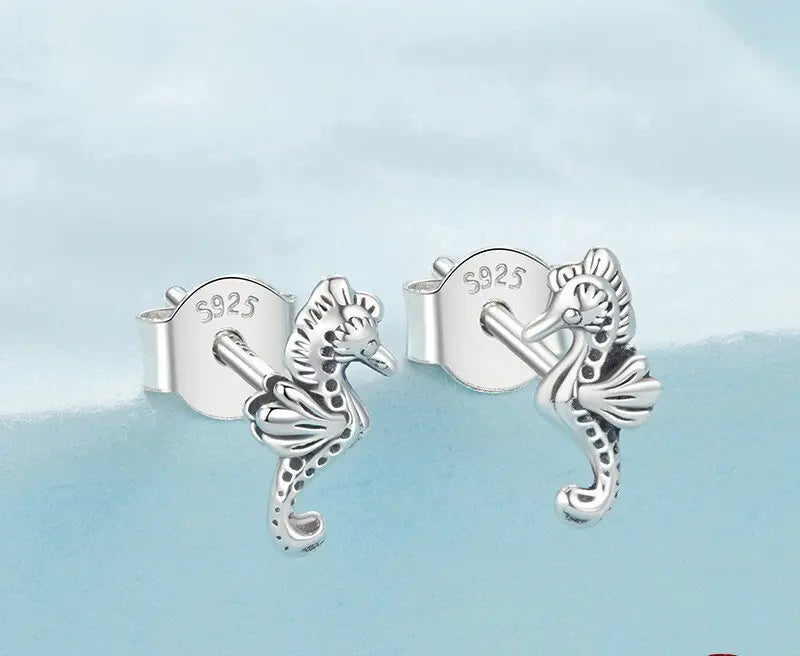 Boucles d'oreilles clous en argent S925 – Élégance marine