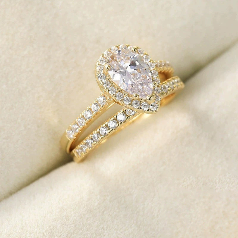 Bague en Argent avec Zircon Goutte d'Eau