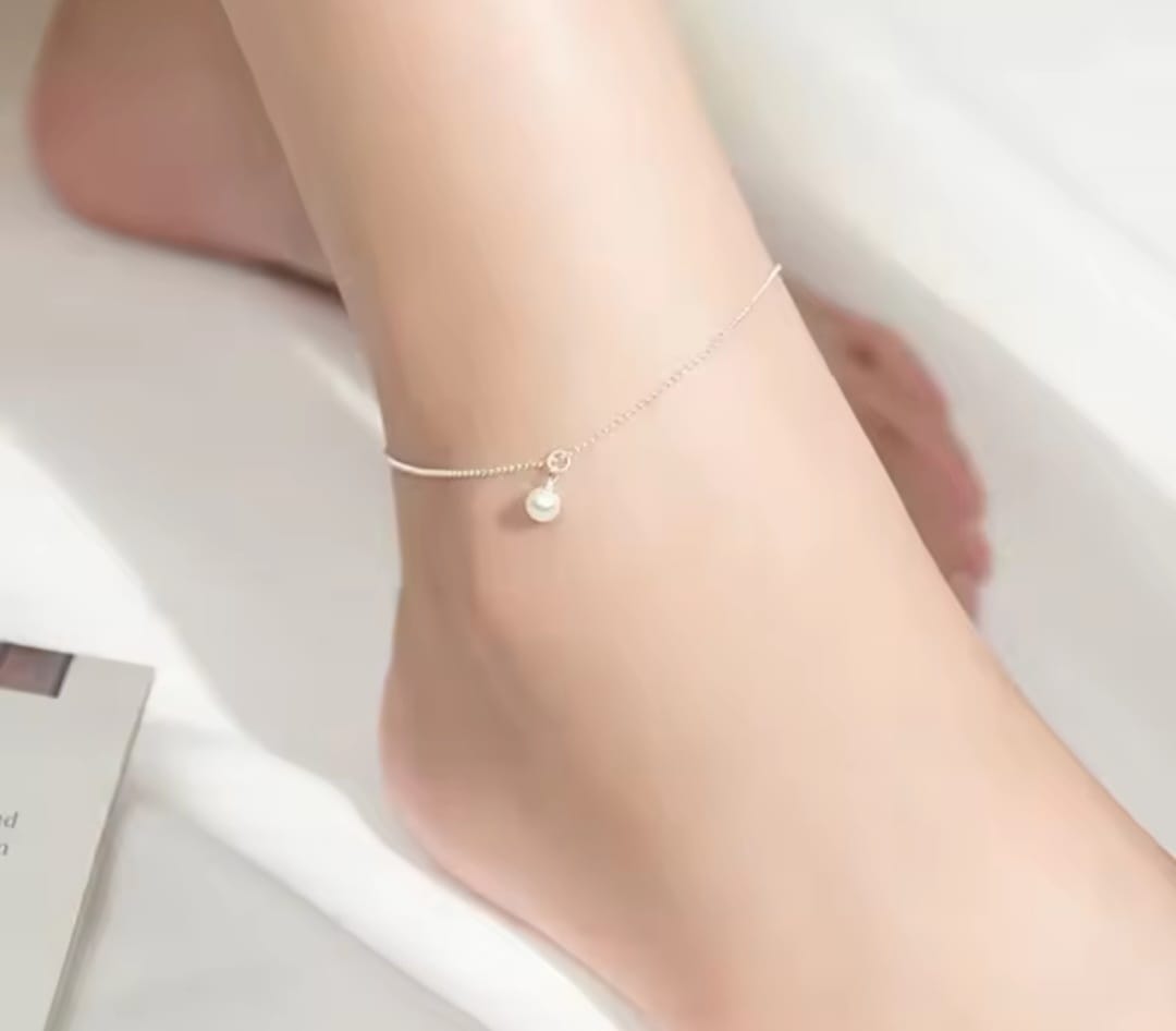 Bracelet de Cheville en Argent 925 – Style Minimaliste Élégant