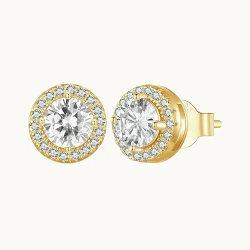 Puces d'oreilles en argent S925 plaqué or blanc