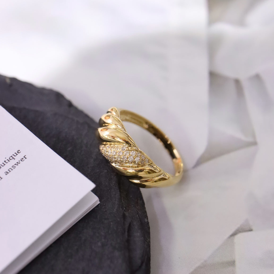 Bague en argent 925 plaquée or 24K