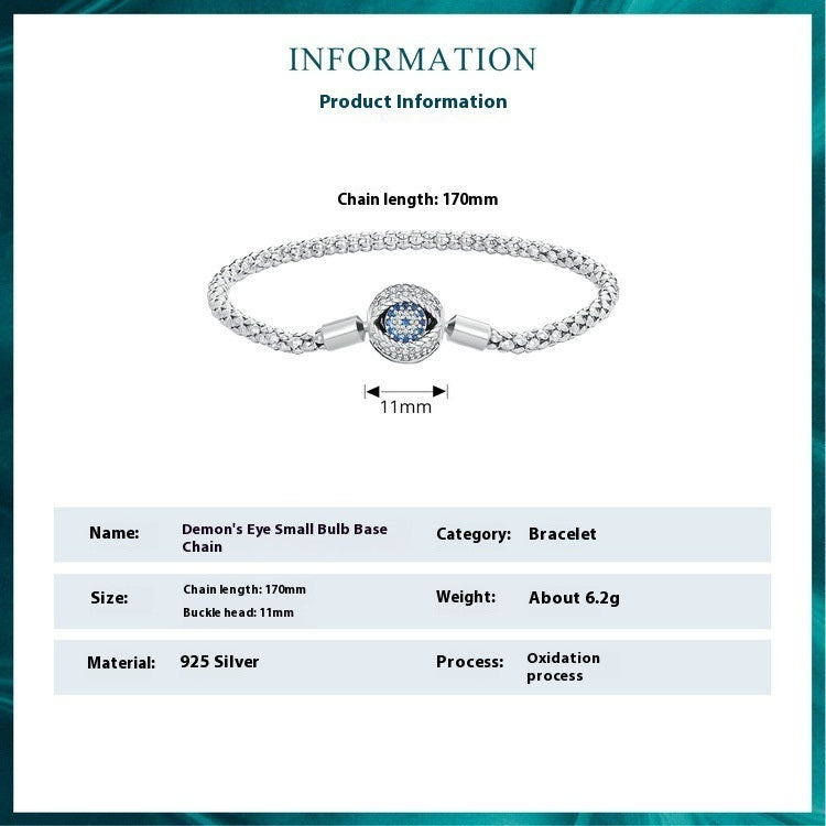 Bracelet Élégant en Argent S925 avec Motif Œil - Design Unique et Symbolique