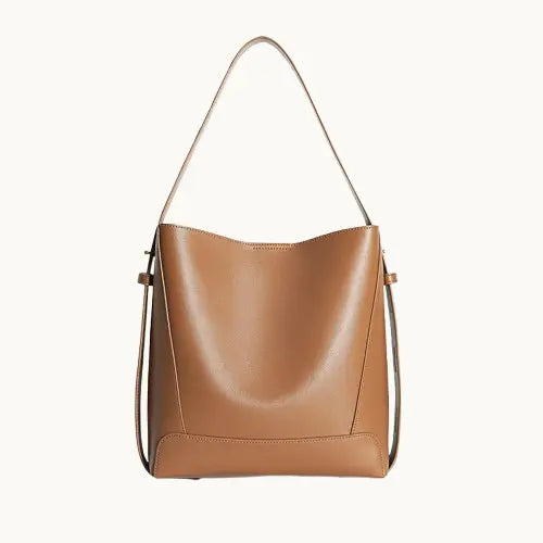 Sac Bandoulière Femme en Cuir Véritable – Style Seau Élégant