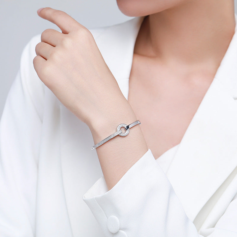Bracelet Femme en Argent 925 – Éclat Élégant Cercle Diamanté