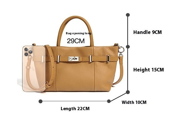 Sac à Main en Cuir Véritable – Style Urbain Simple et Élégant
