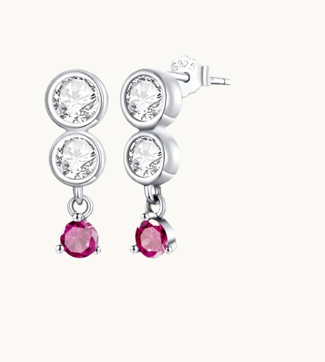 Boucles d'oreilles colorées en argent S925