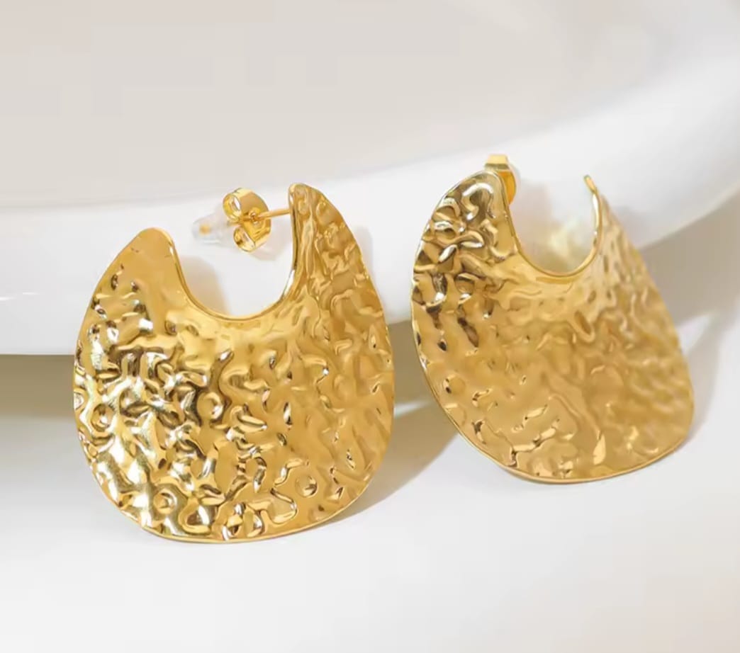 Boucles d'oreilles géométriques circulaires en acier inoxydable