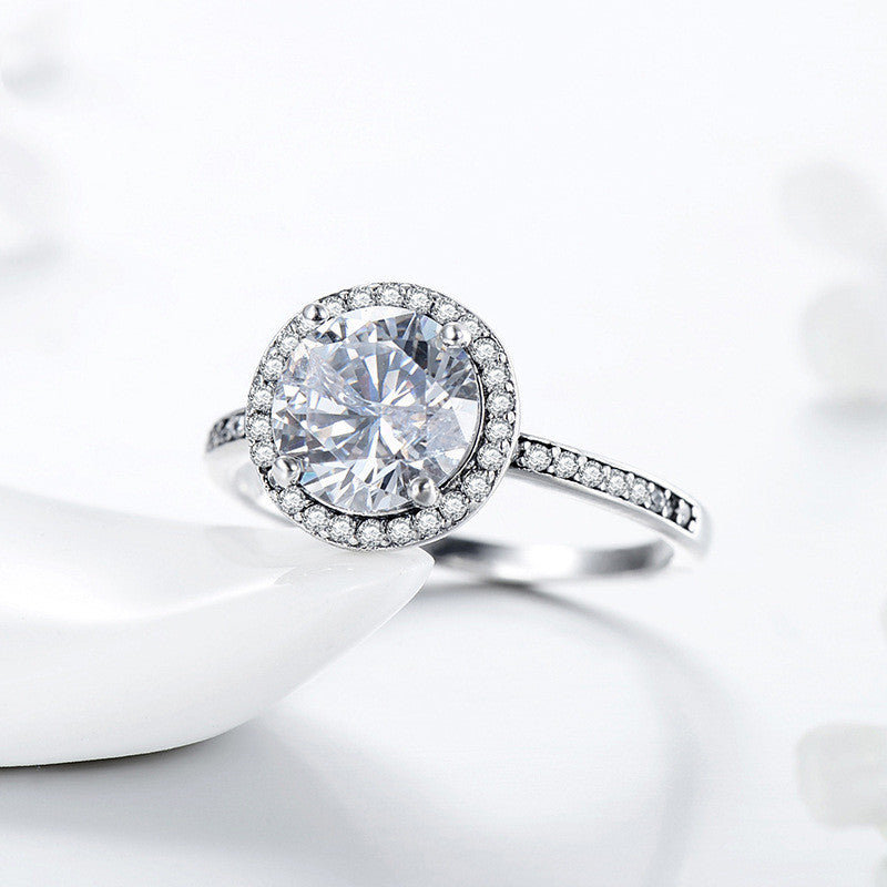 Bague Femme Zircon 3 Carats en Argent 925 – Style Vintage