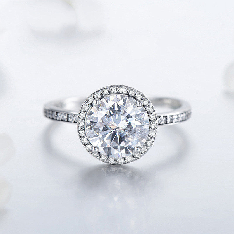 Bague Femme Zircon 3 Carats en Argent 925 – Style Vintage